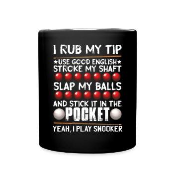 Herren Snooker Lustig - Tasse einfarbig - Schwarz - Vorne