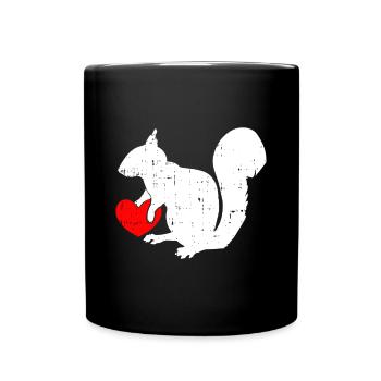 Eichhörnchenherz Valentinstag Süße V-Day Love Boys - Tasse einfarbig - Schwarz - Vorne