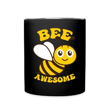 Bee Awesome - Tasse einfarbig - Schwarz - Vorne