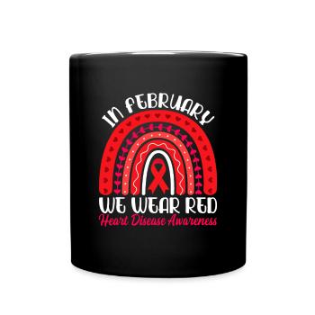 En février, nous portons Red Rainbow - Heart Disease Aw - Mug uni - noir - Devant