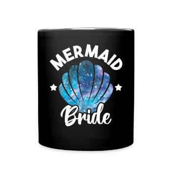 Mignon Mermaid Bride Seashell Matching Mermaid - Mug uni - noir - Devant