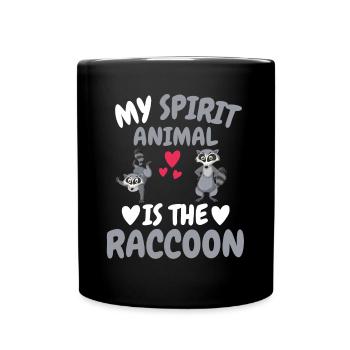 My Spiritual Animal Forest Animal Gift Raccoon - Full Colour Mug - black - Front