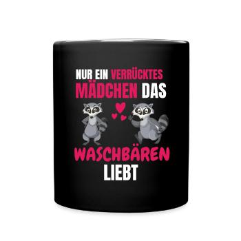 Trash Panda Mädchen Lustiges Geschenk Waschbär - Tasse einfarbig - Schwarz - Vorne
