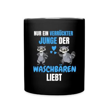 Trash Panda Tierliebhaber Jungs Geschenk Waschbär - Tasse einfarbig - Schwarz - Vorne