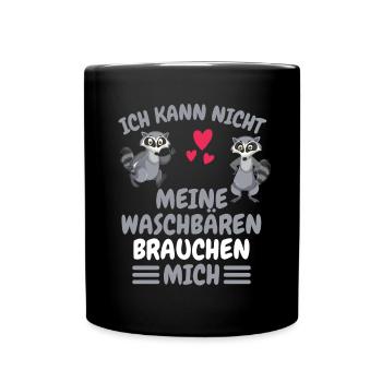 Trash Panda Tier Lustiges Geschenk Waschbär - Tasse einfarbig - Schwarz - Vorne