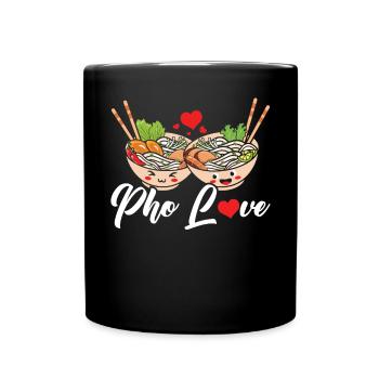 Pho Lover Essstäbchen Vietnamesische Nudeln Asiatisches Essen - Tasse einfarbig - Schwarz - Vorne