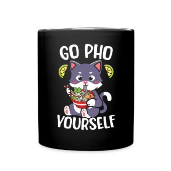 Pho Lover Essstäbchen Vietnamesische Nudeln Asiatisches Essen - Tasse einfarbig - Schwarz - Vorne