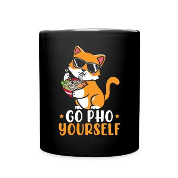 Pho Lover Essstäbchen Vietnamesische Nudeln Asiatisches Essen - Tasse einfarbig - Schwarz - Vorne