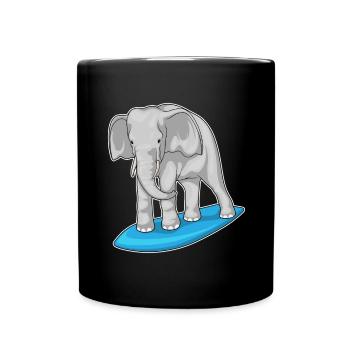 Été de planche de surf sur l’éléphant - Mug uni - noir - Devant