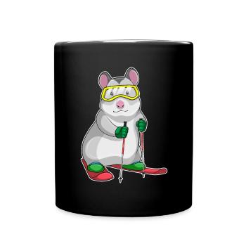 Hamster Skier Ski - Mug uni - noir - Devant