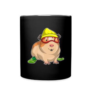 Ski cochon d’Inde ski - Mug uni - noir - Devant
