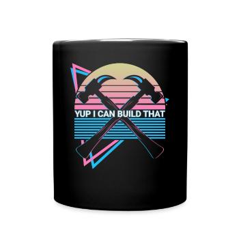 Funny Carpenter Retro Carpentry - Full Colour Mug - black - Front