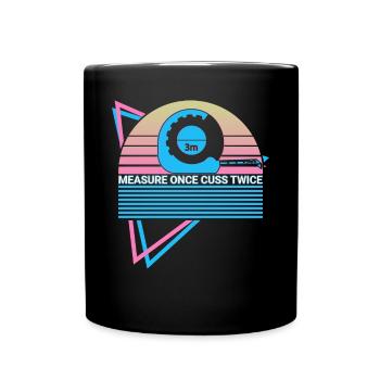 Funny Carpenter Retro Carpentry - Full Colour Mug - black - Front