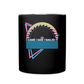 Funny Carpenter Retro Carpentry - Full Colour Mug - black - Front
