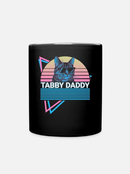Drôle de chat tigré Rétro - Mug uni - noir