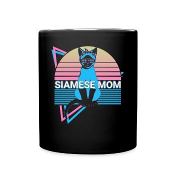 Drôle de chat siamois Rétro - Mug uni - noir - Devant
