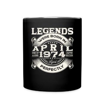 49th birthday man April Born 1974 Oldtimer - Full Colour Mug - black - Front
