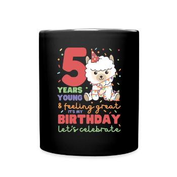 Alpaga pour 5 ans Enfants de cinq ans - Mug uni - noir - Devant