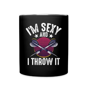 Jeu de fléchettes rétro Dartboard 180 pour les joueurs de fléchettes - Mug uni - noir - Devant