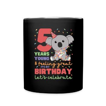 Koala pour les 5 ans Enfants de cinq ans - Mug uni - noir - Devant