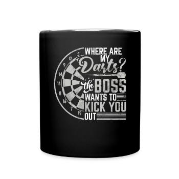 Retro dartboard Dartboard 180 for darts players - Full Colour Mug - black - Front