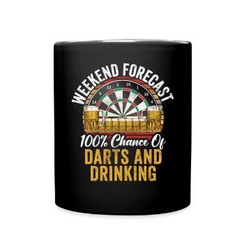 Jeu de fléchettes rétro Dartboard 180 pour les joueurs de fléchettes - Mug uni - noir - Devant