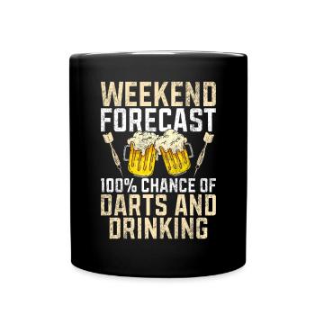 Retro dartboard Dartboard 180 for darts players - Full Colour Mug - black - Front