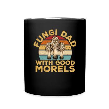 Mushroom hunting, mushrooms, morels, mushroom picking, foraging - Full Colour Mug - black - Front