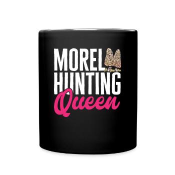 Mushroom hunting, mushrooms, morels, mushroom picking, foraging - Full Colour Mug - black - Front