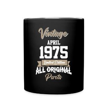 April 1975 Vintage Birthday Gift - Full Colour Mug - black - Front
