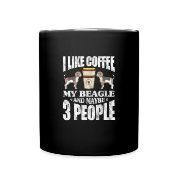 Coffee Beagle - Full Colour Mug - black - Front