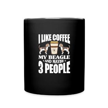 Coffee Beagle Caffeine Espresso Barista Gift - Full Colour Mug - black - Front