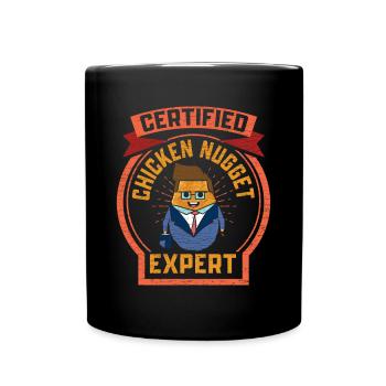 Chicken Nugget Foodie Geschenk - Tasse einfarbig - Schwarz - Vorne