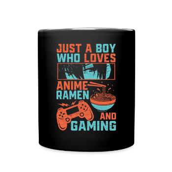 Anime Ramen Gaming - Tasse einfarbig - Schwarz - Vorne