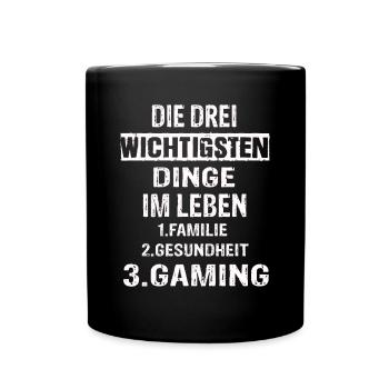 Gaming - Tasse einfarbig - Schwarz - Vorne