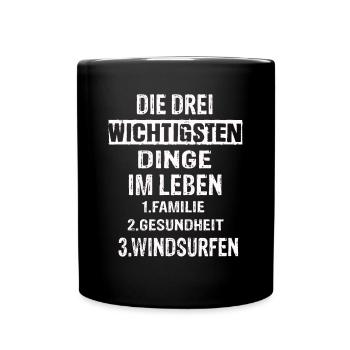 Windsurfen - Tasse einfarbig - Schwarz - Vorne