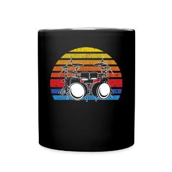 Batteur Batteur Musicien Batteur Joueur de tambour Retro Dru - Mug uni - noir - Devant