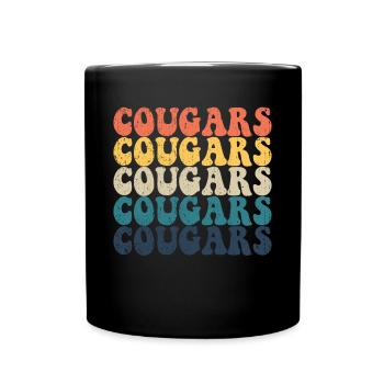 Cougars High School Cougars Sport Retro Cougars - Tasse einfarbig - Schwarz - Vorne