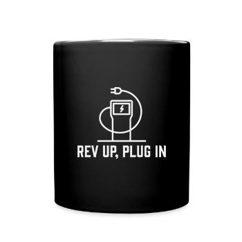 Electric Vehicle Electric Car Rev Up Plug In - Full Colour Mug - black - Front