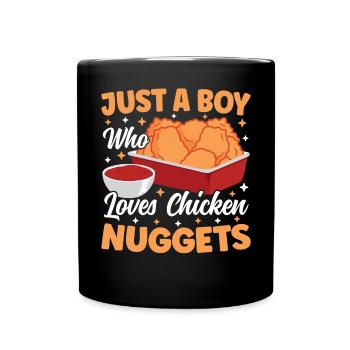 Juste un garçon qui aime les pépites de poulet drôle - Mug uni - noir - Devant