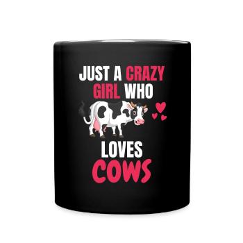 Crazy Girl Farmer Animal Gift Cow - Mug uni - noir - Devant