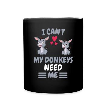 Je ne peux pas fermier animal drôle cadeau âne - Mug uni - noir - Devant