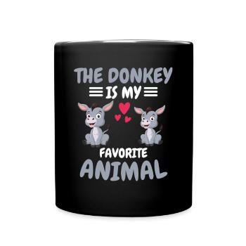 Animalier préféré Animal Cadeau Drôle Âne - Mug uni - noir - Devant