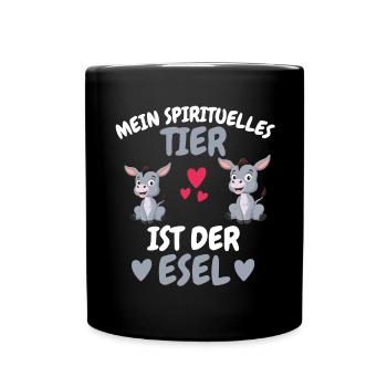 Bauernhof Tier Spirituelles Tier Geschenk Esel - Tasse einfarbig - Schwarz - Vorne