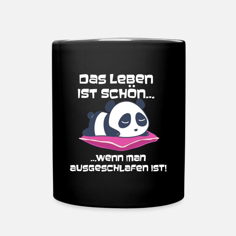 Das Leben ist schön, wenn du schläfst Katze - Tasse einfarbig - Schwarz