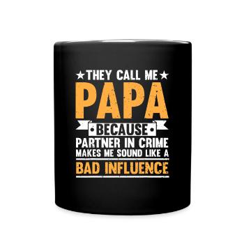 Lustige Papa Kunst für Großvater Großelternteil Papi Pa - Tasse einfarbig - Schwarz - Vorne