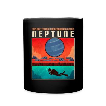 Triton Moon Neptune Planet Poster - Full Colour Mug - black - Front
