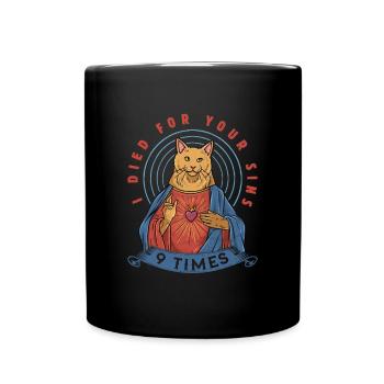 Le chat comme Jésus L’humour pour un chrétien - Mug uni - noir - Devant