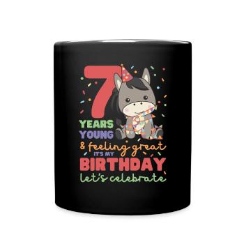Âne pour les enfants de 7 ans de sept ans - Mug uni - noir - Devant