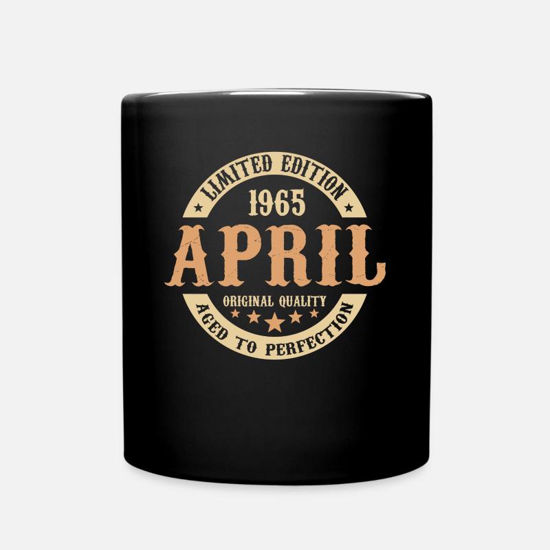 April 1965 Vintage Geburtstag Geschenk - Tasse einfarbig - Schwarz